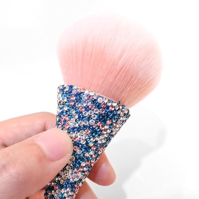 WOKOTO 1pcs Blue Shiny Rhinestone Nail Art Dust Brushes - Image 5
