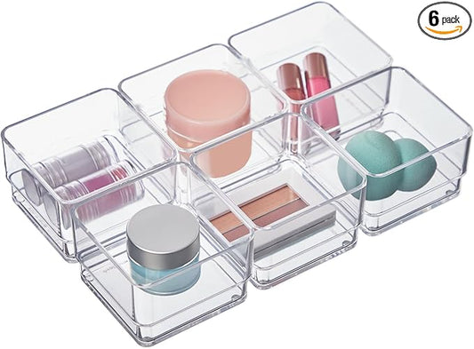 STORi SimpleSort 6-Piece Stackable Clear Drawer Organizer Set | 3" x 3" x 2" by STORi