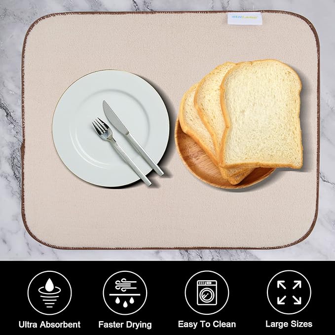 SINLAND Microfiber Dish Drying Mat Super Absorbent Dish Drying Pad - Image 6