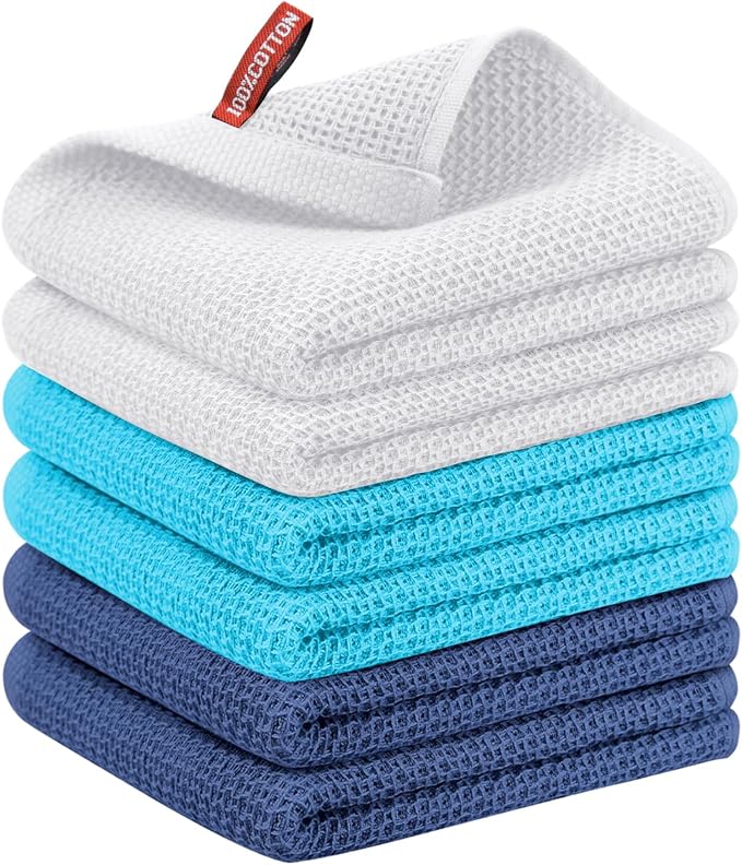 Nialnant 6 Pcs Kitchen Hand Towels, 100% Cotton Dish Towels by Nialnant