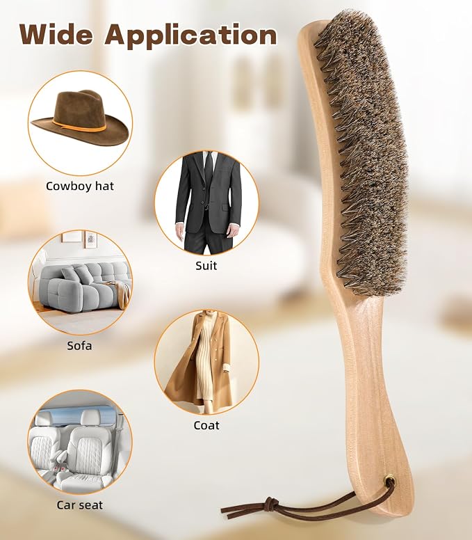 Cowboy Hat Brush, 100% Horsehair Brush - Image 5
