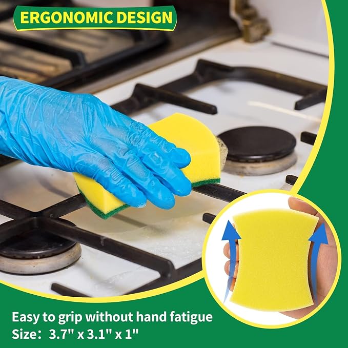HOMERHYME Heavy Duty Sponges 60 Pack, Double-Side Scratch-Free Dish Sponges - Image 7