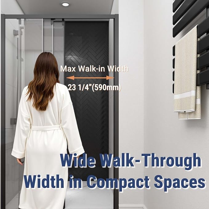 46" W x 78" H 3-Panels Sliding Shower Door, Shower Door Clear 6mm Tempered Glass - Image 3
