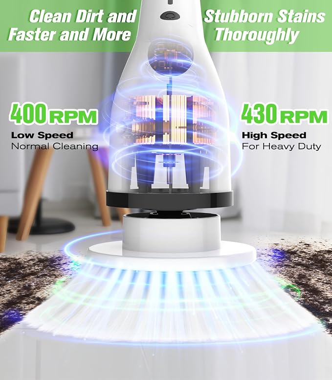 Electric Spin Scrubber for Cleaning, Cordless Waterproof Bathroom Shower Brushes - Image 2