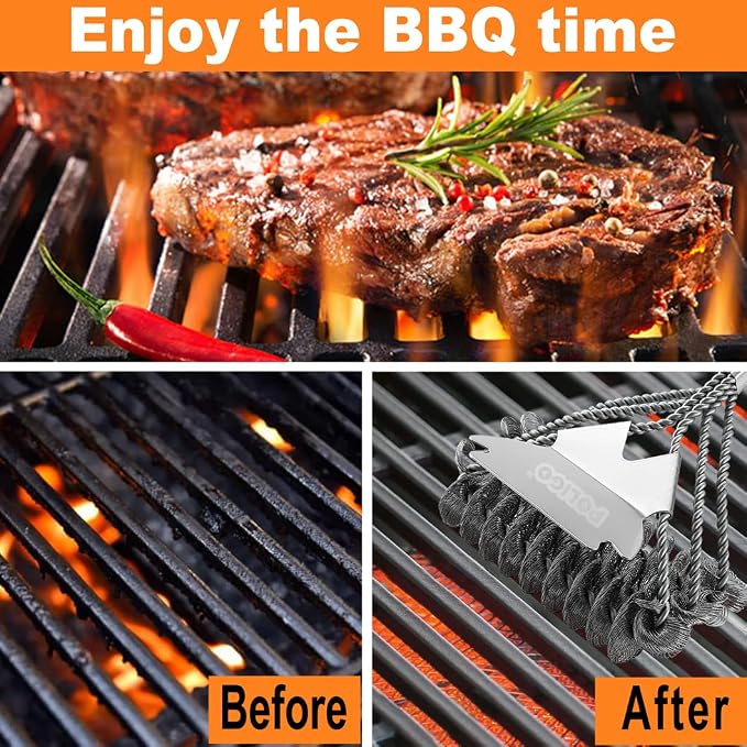 POLIGO Safe Grill Brush and Scraper Bristle Free 18" Grill Cleaner Brush - Image 7
