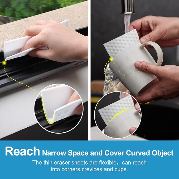 110 PCS Upgrade Convex Point Magic Sponge Eraser Sheets, Disposable Portable - Image 5