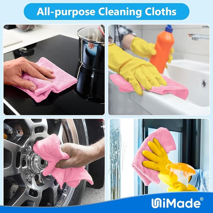 Microfiber Cleaning Cloth, 10 Pack Reusable Microfiber Towels - Image 7