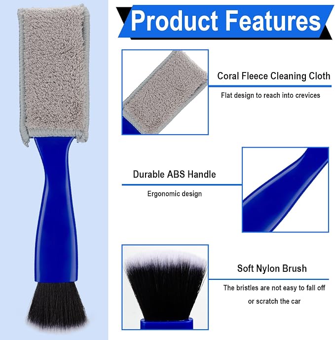 Double Head Brush for Car Clean, 2 in 1 Car Detailing Brush, Double Ended - Image 6