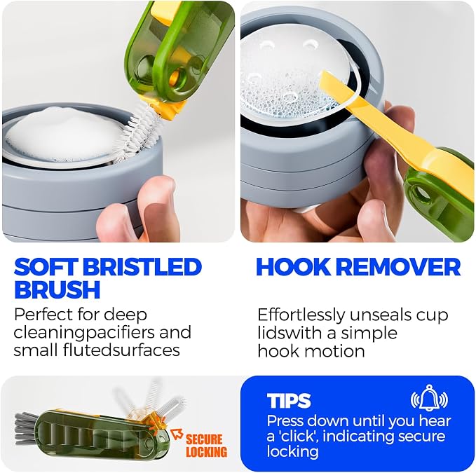 6 Pack Holikme 4 in 1 Cup Lid Cleaning Brush Set - Image 4