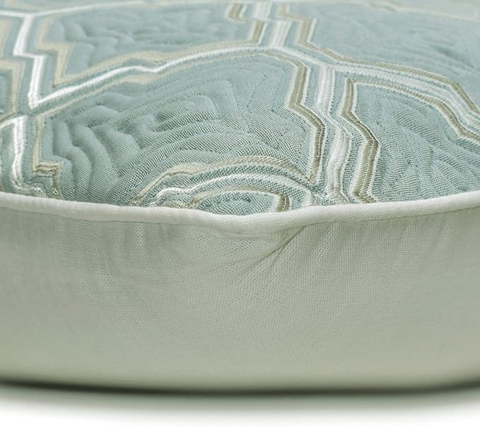 The HomeCentric King/Queen/Twin Light Blue Decorative Bed Runner Twin 53"x18" Bed Runner with One Pillow Cover, Quiled, Embroidery Bed Scarf on Jacquard Fabric - Estelle