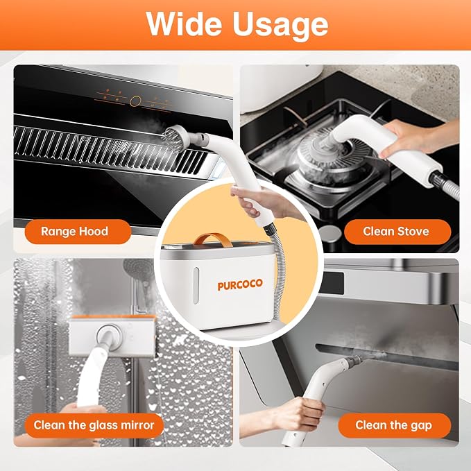 Pressurized Steam Cleaner Handheld 6 Multi-Surface Attachments small Mini Steam - Image 3