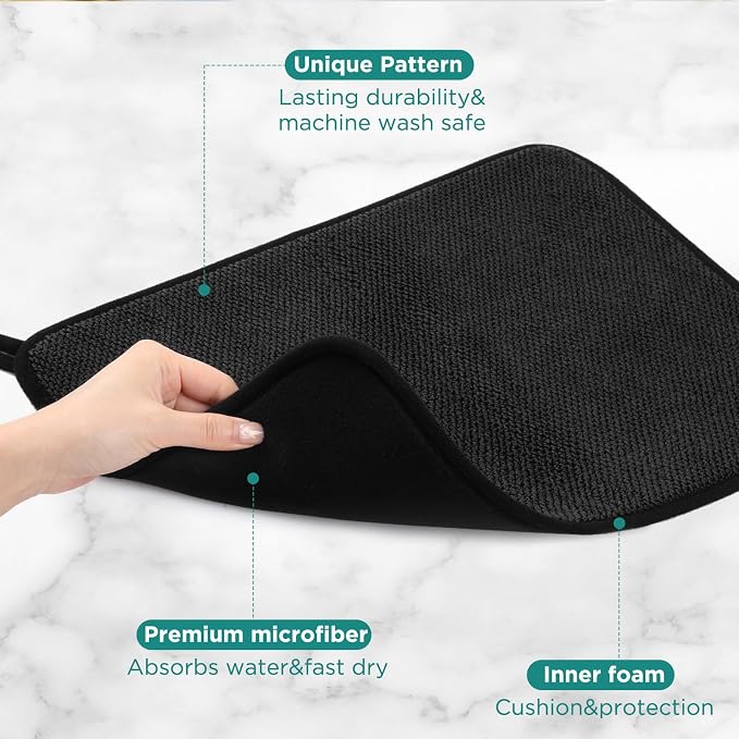 Microfiber Dish Drying Mat, Super Absorbent Kitchen Dish Drying Pad, Reversible - Image 3