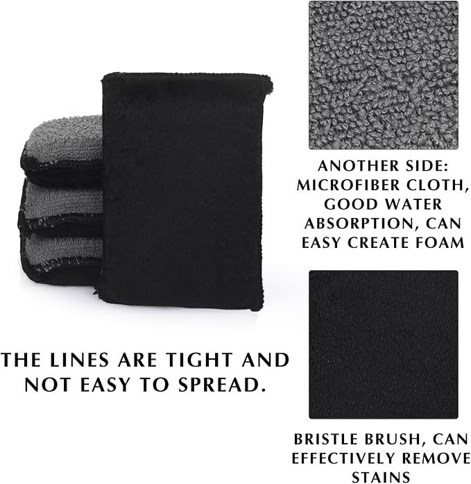 Mudder 12 Pcs Car Interior Scrubbing Sponge 5'' x 3'' Fiber Car Wax Applicator - Image 3