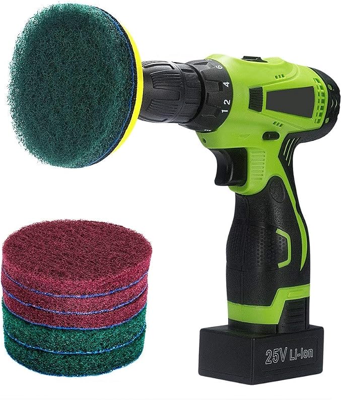 Kichwit 4 Inch Drill Power Brush Tile Scrubber Scouring Pads Cleaning Kit by Kichwit