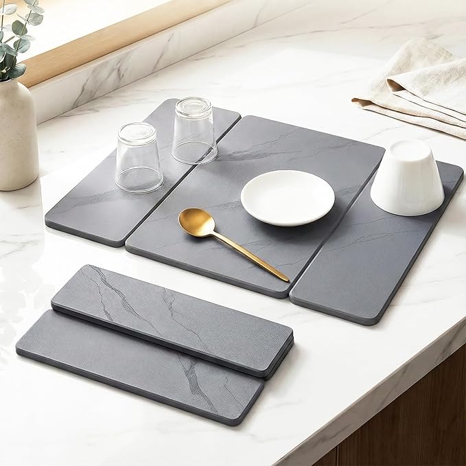 3-Panel Stone Drying Mat for Counter, Heat-Resistant, Stable Hard Stone Pad for by Unknown