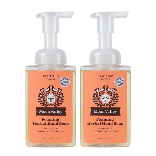 Moon Valley Herbal Foaming Hand Soap, Grapefruit Thyme 2 Pack, Recyclable Bottle by MoonValleyOrganics