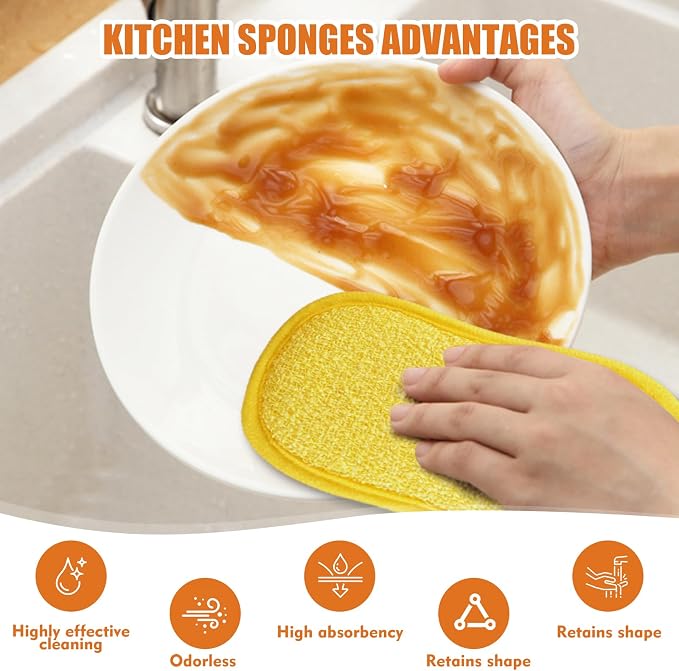 5 PCS Sponges, Non-Scratch Dish Sponge - Image 4