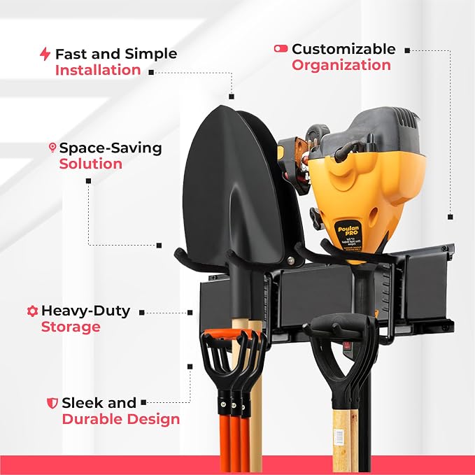Garage Wall Organizer | 96" Heavy-Duty Tool Storage Rack | Adjustable - Image 2