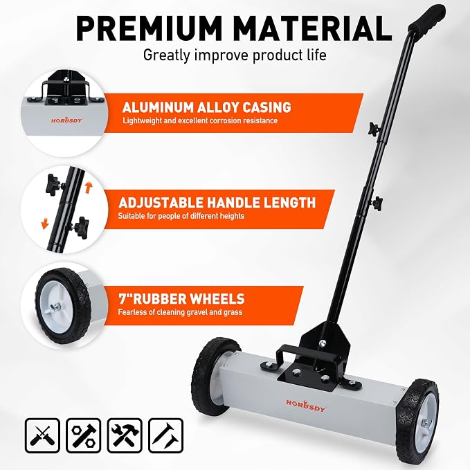 HORUSDY 18-Inch Rolling Magnetic Sweeper - Image 7