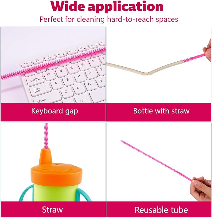 4pcs Straw Cleaner Brushes for Stanley, 12.6in Extra Long 3 Sizes Full Bristles - Image 7