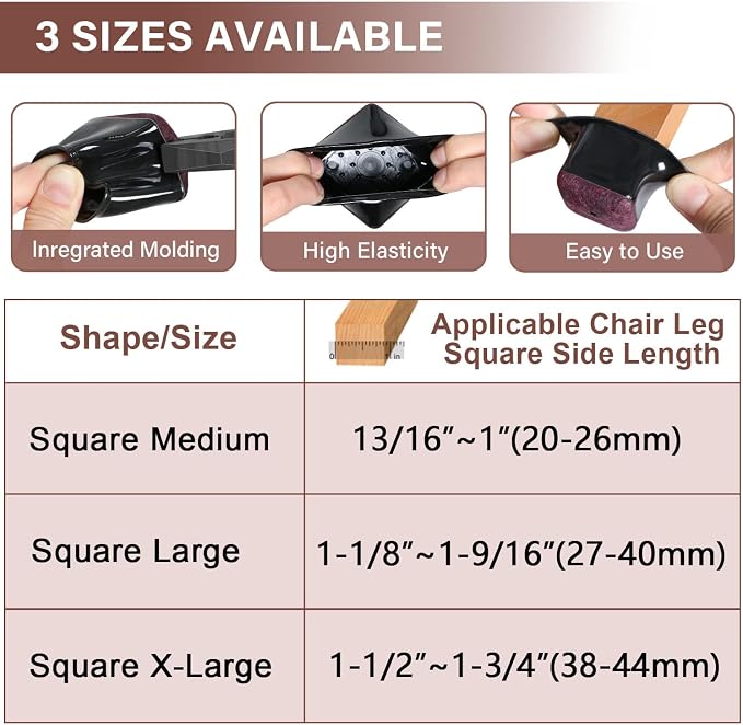 YOZON Chair Leg Floor Protector Chair Leg Protectors - Image 4