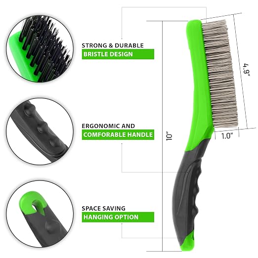 Wire Brush Set-Heavy Duty Stainless & Carbon Steel Bristles - Image 2