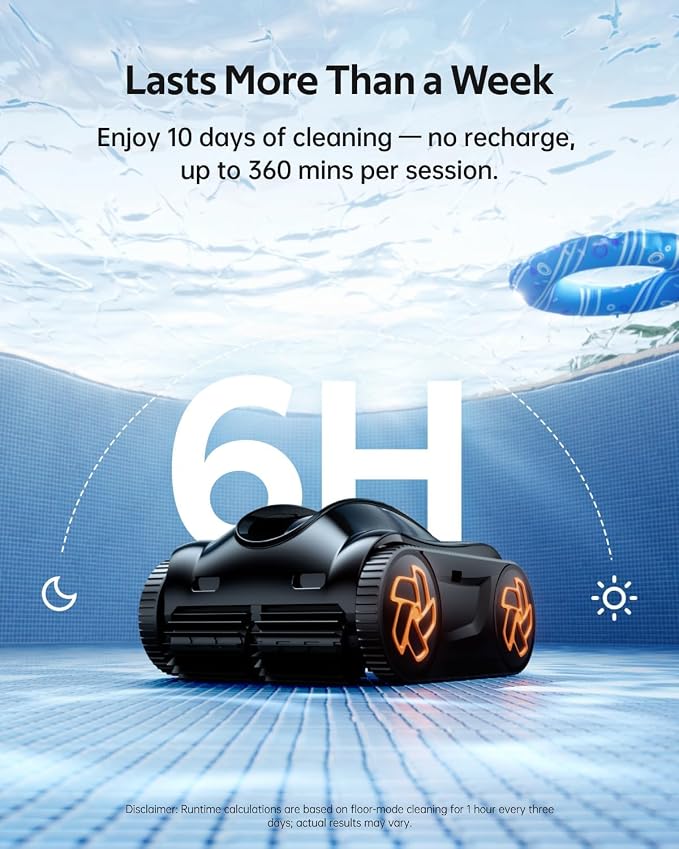 iGarden Pool Cleaner K60, 6H Cordless Robotic Pool Vacuum - Image 2