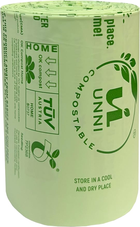 UNNI Compostable Trash Bags, 44-55 Gallon / 208 Liter, Extra Thick 1.38 mil - Image 5