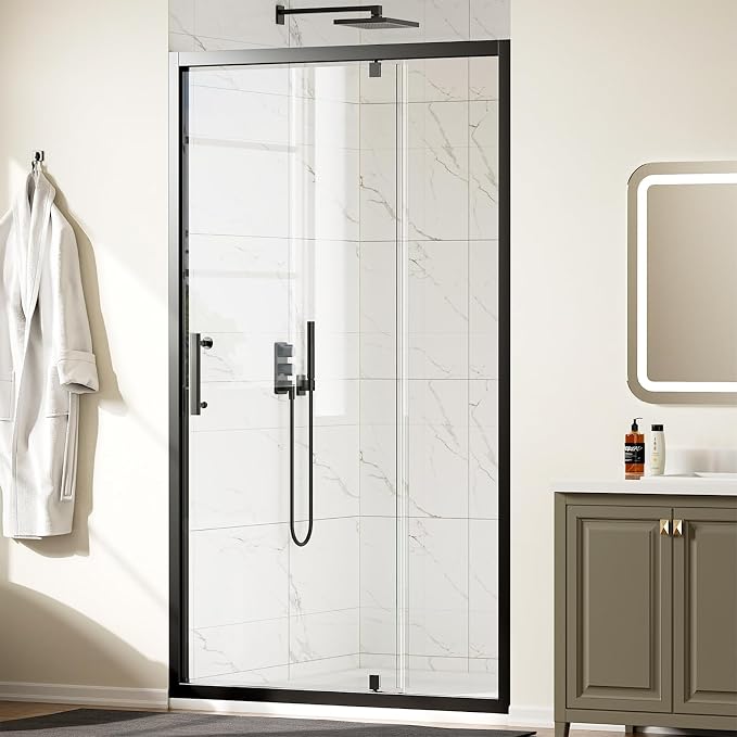 WinZo 41-42" W ×72" H Pivot Shower Door, 1/4" SGCC Clear Tempered Glass Shower by winzo