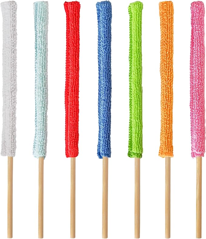 28Pcs Microfiber Detail Duster Sticks Crevice Cleaning Tool, Mini Duster by Nufiwra