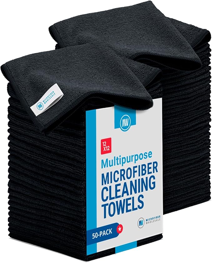 Microfiber Wholesale 12" x 12" Cleaning Cloths Reusable Towels, Wash Rags by MicrofiberWholesale