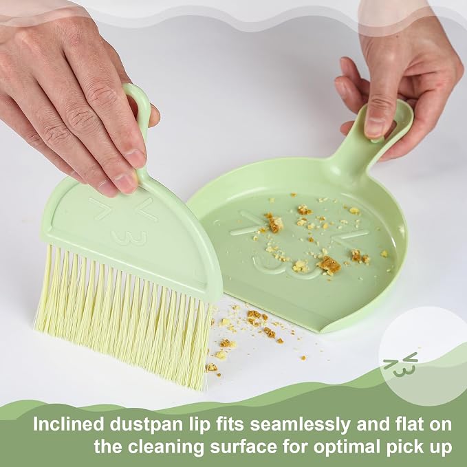 Small Broom and Dustpan Set, Broom Dustpan Brush, Handheld Dust Pan - Image 4