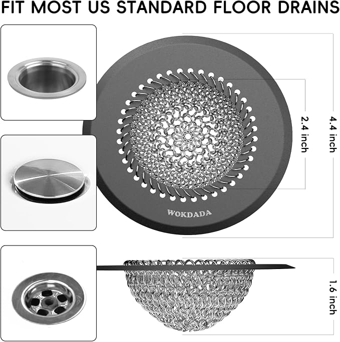 Bathtub Drain Hair Catcher: Fast Drainage Shower Version, Reversible 304 - Image 4