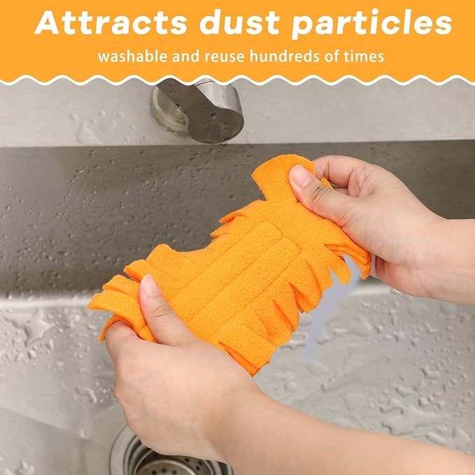Zubebe 6 Pcs Duster Refill Reusable Fleece Duster Refills Feather Flat Dusters - Image 5