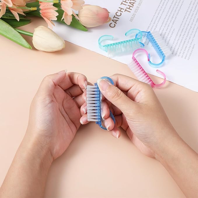 27 PCS Handle Grip Nail Brushes Colorful Small Fingernail Brushes Mini Hand - Image 4