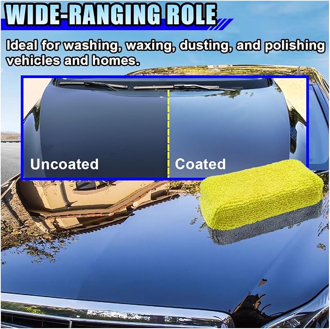 12PCS Ceramic Coating Applicator Sponge, 4.13'' x 1.84'' Microfiber Car - Image 6
