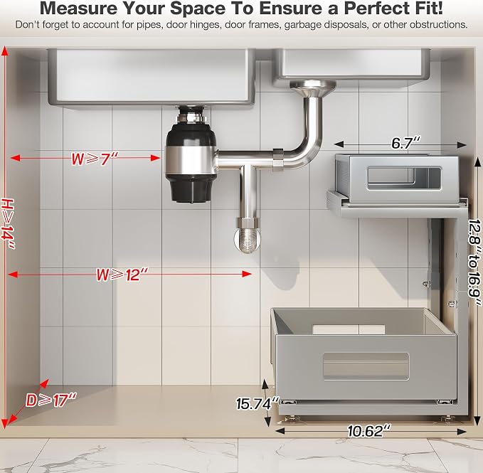 1 Pack 15.74IN-Depth Under Sink Organizer - Image 2