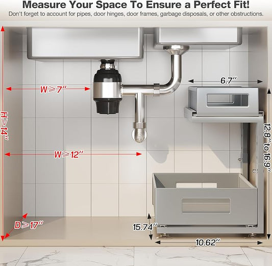 1 Pack 15.74IN-Depth Under Sink Organizer - Image 2