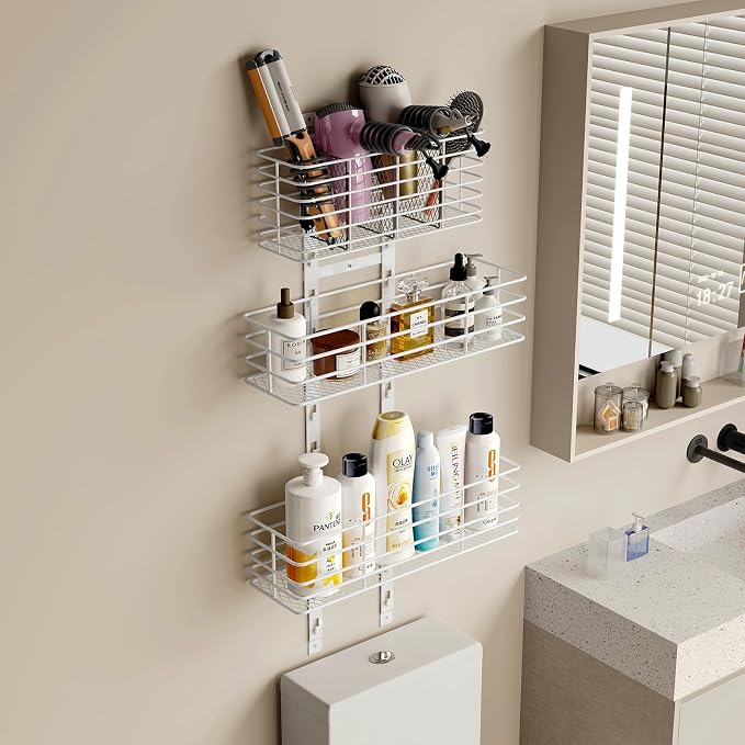 5-Tier Over The Door Organizer Bathroom Shelves Hair Tool Organizer - Image 4