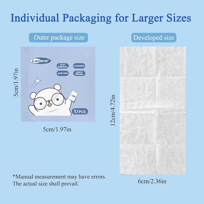 （200 PCS) Anti-Fog Lens Wipes Pre-Moistened Anti-Fog Wipes| Glasses Cleaner - Image 2