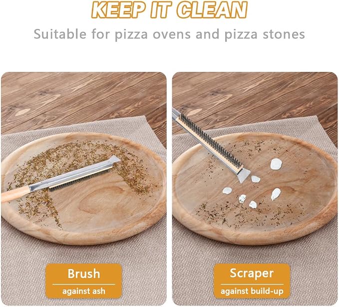 Pizza Oven Brush, BBQ Grill Cleaning Brush Non Scratch Heat Proof Stainless - Image 5