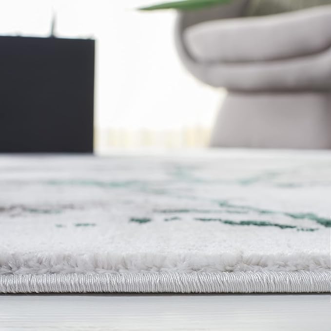 SAFAVIEH Craft Collection Accent Rug - 2' x 3', Grey & Green, Contemporary Design, Stain Resistant, Ideal for High Traffic Areas in Hallway, Bathroom & Home Office (CFT877Y-2)