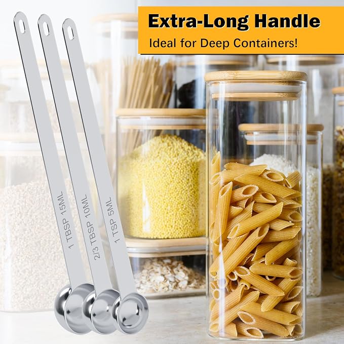 1PCS 1Tsp Extra Long Handle Measuring Spoon, Single Stainless Steel Individual - Image 3