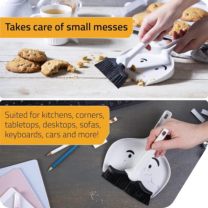 Peleg Design Dustache Small Dustpan and Brush Set, Mini Broom and Dustpan Set - Image 2