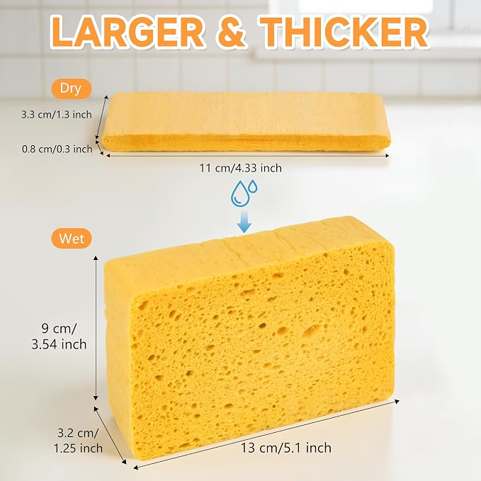 8-Count Pop Up Cellulose Sponges | Non-Scratch Eco-Friendly Kitchen Sponges - Image 4