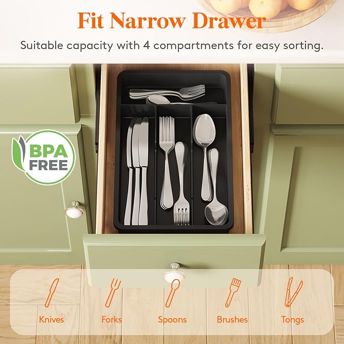 Lifewit Silverware Tray, Cutlery Drawer Organizer Storage - Image 3
