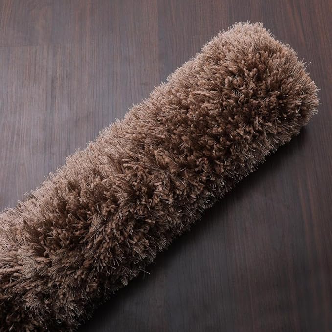 Rugsotic Carpets Hand Woven Flat Weave Kilim Wool 4'x6' Area Rug Solid Light Brown D00111