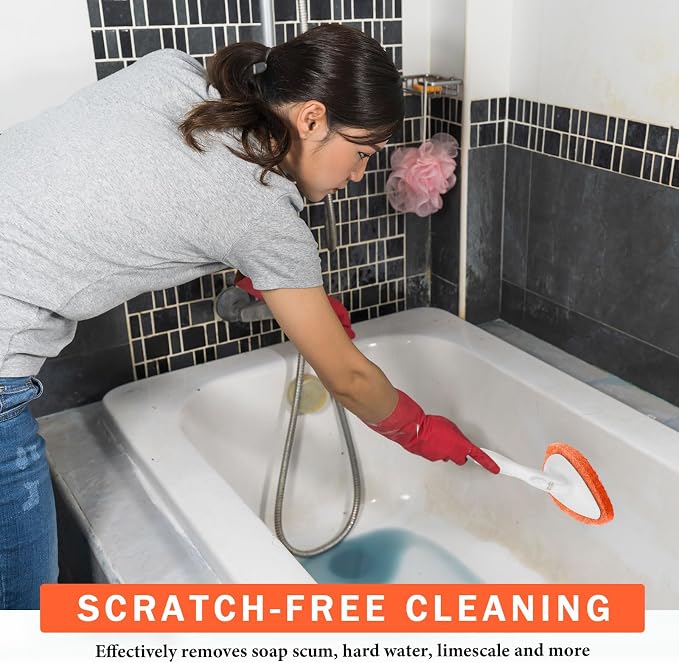 Baderke 4 Pcs Tub Tile Scrubber Cleaning Brush Pads Brush Non-Scratch Scouring - Image 3