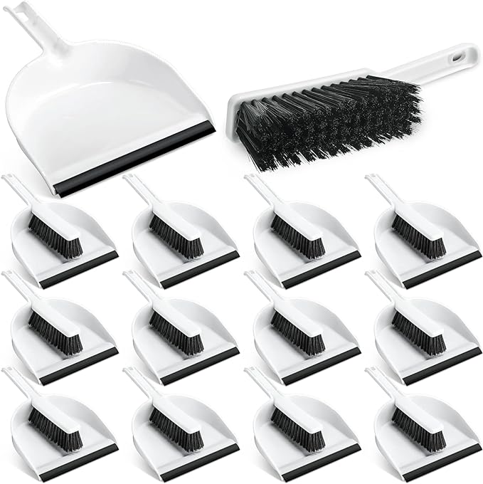 Zubebe 12 Pcs Mini Dustpan and Brush Set, Small Broom and Dustpan Set Small by Zubebe