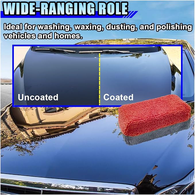 12PCS Ceramic Coating Applicator Sponge, 4.13'' x 1.84'' Microfiber Car - Image 6